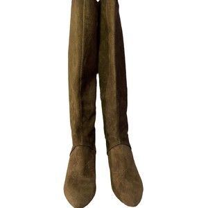 Nine West Womens  Brown  Suede Knee-High Boots S Size 8.5 M  4“ Block Heel
